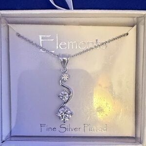 Element Silver Twirl Pendant Necklace.